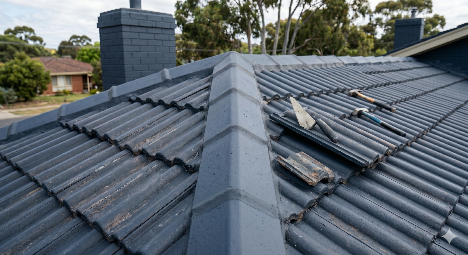 Cracked ridge cap mortar: why it fails and what re-pointing fixes
